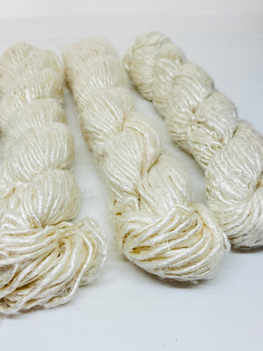 Banana yarn, pure white, vegan friendly.