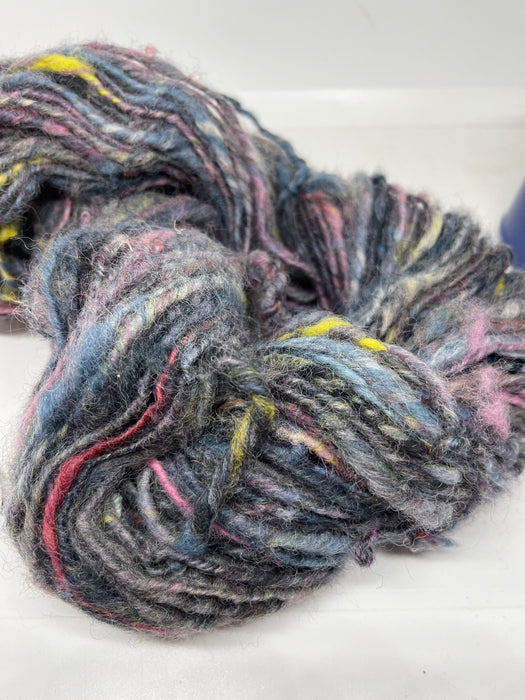 Recycled raw merino with sari silk fibres. 2 left!