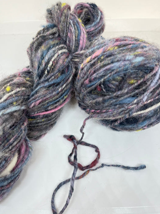 Recycled raw merino with sari silk fibres. 2 left!