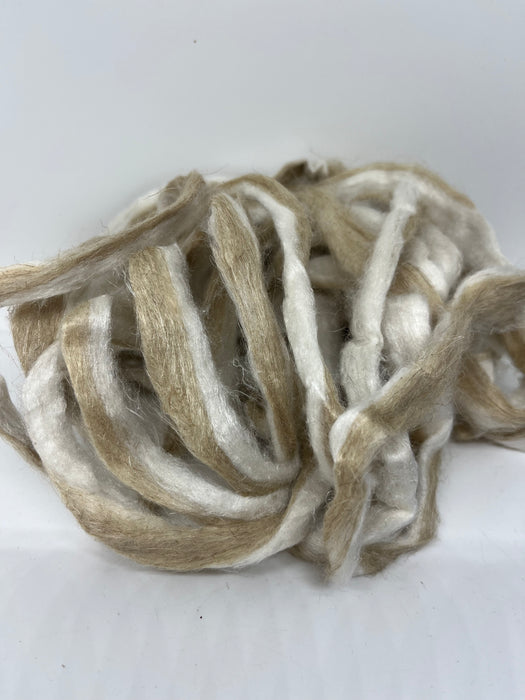 Natural organic linen and mulberry silk sliver.