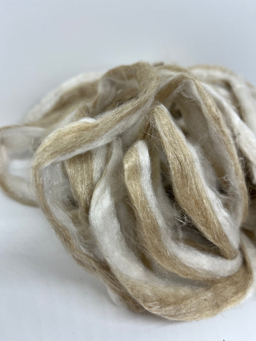 Natural organic linen and mulberry silk sliver.