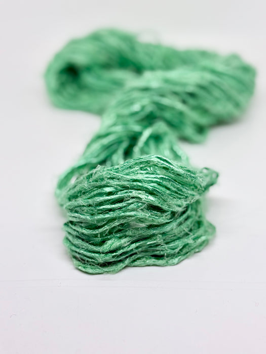 Banana yarn. Light green. Vegan yarn.