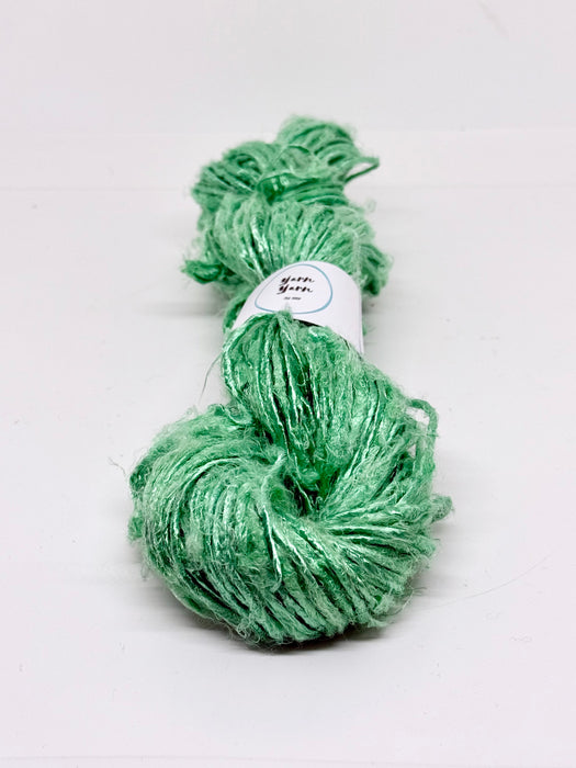 Banana yarn. Light green. Vegan yarn.