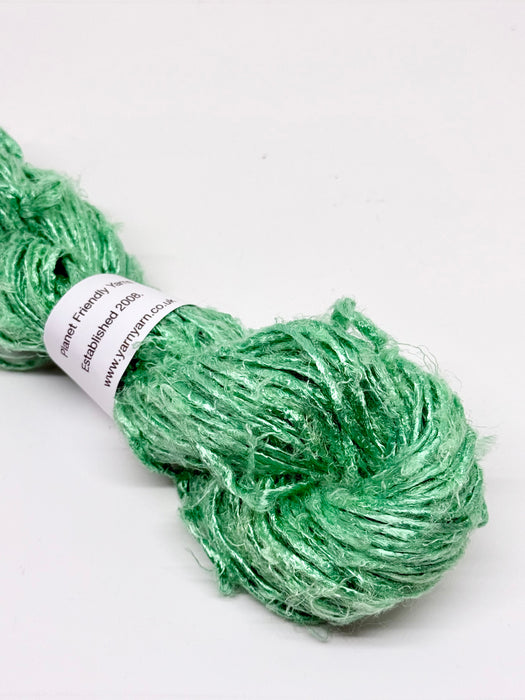 Banana yarn. Light green. Vegan yarn.