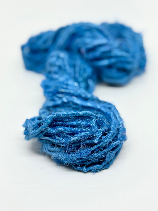 Banana yarn. Blue. Vegan yarn.