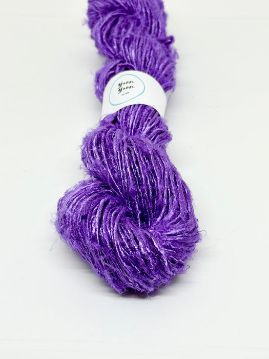 Banana yarn. Purple. Vegan yarn.