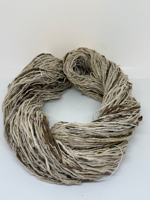 Organic eri and wild tassar raw silk yarn. SOLD OUT