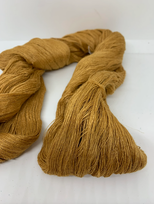 RED eri silk yarn. Ahimsa silk yarn.