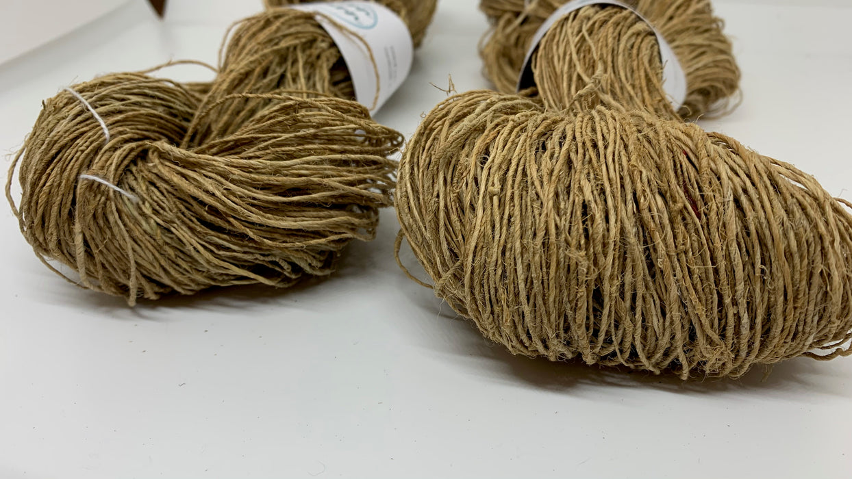 Hemp yarn, organic yarn. Natural plant yarn.