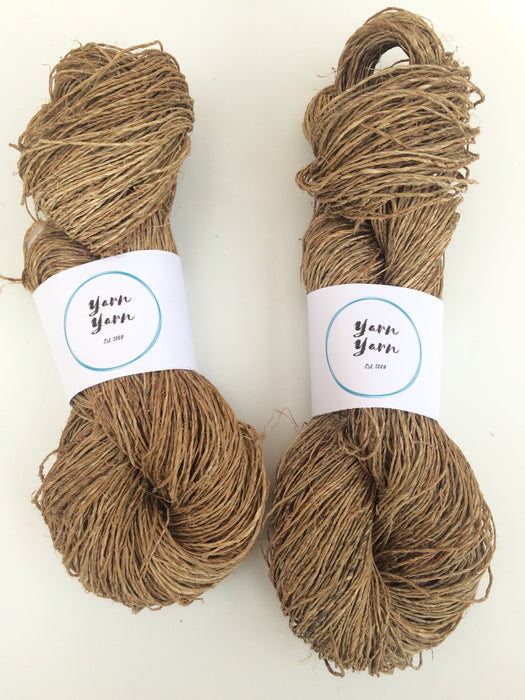 Hemp yarn, organic yarn. Natural plant yarn.